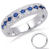 .57CT DIAMOND & AAA SAPPHIRE 14K WHITE GOLD ROUND SEMI ETERNITY ANNIVERSARY RING