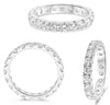 LARGE 2.0CT DIAMOND 14KT WHITE GOLD 3D ROUND SHARED PRONG ETERNITY WEDDING RING