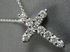 ESTATE .64CT DIAMOND 14KT WHITE GOLD SHARED PRONG INVISIBLE CROSS PENDANT #27677