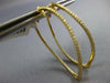 ESTATE .47CT DIAMOND 18K YELLOW GOLD INSIDE OUT OVAL SWIRL HOOP HANGING EARRINGS
