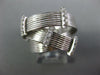 ESTATE LARGE .31CT DIAMOND 18KT WHITE GOLD 3D MULTI ROW CRISS CROSS FUN RING