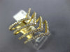 ESTATE LARGE .82CT DIAMOND 18K YELLOW GOLD 3D CLASSIC MULTI ROW V SHAPE FUN RING