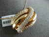 EXTRA LARGE 1.99CT DIAMOND 18KT ROSE GOLD 3D MULTI ROW CRISS CROSS SWIRL PENDANT