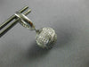 ESTATE 1.52CT DIAMOND 18KT WHITE GOLD 3D SOCCER BALL HANGING FUN EARRINGS