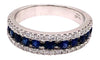1.31CT DIAMOND & AAA SAPPHIRE 18KT WHITE GOLD 3D CLASSIC 3 ROW ANNIVERSARY RING