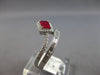 .80CT DIAMOND & AAA RUBY 14KT WHITE GOLD 3D EMERALD CUT & ROUND SQUARE LOVE RING