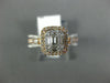 .82CT DIAMOND 14KT WHITE & ROSE GOLD 3D ROUND & BAGUETTE HALO ENGAGEMENT RING
