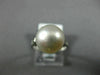 ANTIQUE LARGE .10CT DIAMOND & AAA SOUTH SEA PEARL PLATINUM 3D ENGAGEMENT RING