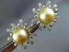 ESTATE LARGE .42CT DIAMOND & AAA SOUTH SEA PEARL 14KT WHITE GOLD FLOWER EARRINGS