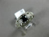 .76CT DIAMOND & AAA ROUND SAPPHIRE 14KT WHITE GOLD OPEN FILIGREE ENGAGEMENT RING