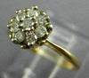 ESTATE .30CT ROUND DIAMOND 14K YELLOW GOLD CLASSIC CLUSTER STAR LOVE RING #23984