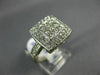 ESTATE WIDE .85CT DIAMOND 14KT WHITE GOLD 3D ROUND PAVE SQUARE ANNIVERSARY RING