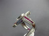 ESTATE LARGE 3.57CT DIAMOND & AAA RUBY 14K WHITE GOLD MARQUISE FILIGREE FUN RING