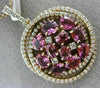 LARGE 3.23CT DIAMOND & AAA PINK SAPPHIRE 14KT ROSE GOLD CIRCULAR CLUSTER PENDANT