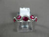 ESTATE 1.03CT DIAMOND & AAA RUBY 14KT WHITE GOLD 5 STONE ETOILE ANNIVERSARY RING