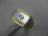 ESTATE WIDE .25CT ROUND DIAMOND 14KT TWO TONE GOLD 3D STRIPED MEN'S RING #17572