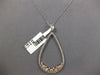 LARGE 1.21CT WHITE & PINK DIAMOND 18K WHITE ROSE GOLD TEAR DROP FLOATING PENDANT