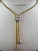 ESTATE HEART .40CT DIAMOND LARIAT DROP TWOTONE GOLD NECKLACE F VS ONE OF A KIND