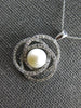 .50CT DIAMOND & AAA SOUTH SEA PEARL 14KT WHITE GOLD LOVE KNOT INFINITY PENDANT