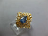 WIDE .84CT DIAMOND & AAA SAPPHIRE 14KT YELLOW GOLD PEAR SHAPE FLOWER LOVE RING