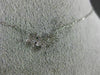 ESTATE .13CT DIAMOND 14K WHITE GOLD CLASSIC PAVE THREE STAR FLOWER LOVE NECKLACE