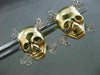 ESTATE .20CT DIAMOND 14K WHITE YELLOW GOLD PIRATE SKULL SCREW BACK STUD EARRINGS