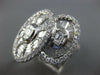 LARGE 3.61CT DIAMOND 18KT WHITE GOLD ROUND & BAGUETTE DOUBLE OVAL COCKTAIL RING