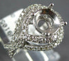 LARGE .67CT DIAMOND 14KT WHITE GOLD 3D 4 PRONG ROUND SEMI MOUNT ENGAGEMENT RING