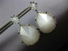 1.15CT WHITE & BLACK DIAMOND & AAA WHITE QUARTZ 14KT WHITE GOLD HANGING EARRINGS