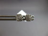 ESTATE SMALL .25CT DIAMOND 14KT WHITE GOLD 3D CLUSTER FLOWER STUD EARRINGS