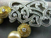 ANTIQUE LARGE 2.90CT DIAMOND 18KT W&Y GOLD GOLDEN SOUTH SEA PEARL PIN & PENDANT