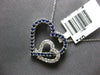 .60CT DIAMOND & AAA SAPPHIRE 14KT WHITE GOLD DOUBLE HEART LOVE FLOATING PENDANT