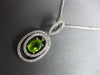 LARGE 1.71CT DIAMOND & AAA PERIDOT 14KT WHITE GOLD OVAL & ROUND MARQUISE PENDANT