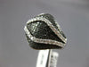 ESTATE WIDE .70CT WHITE & BLACK DIAMOND 14KT WHITE GOLD 3D HAPPY FACE FUN RING