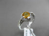 ANTIQUE .96CT DIAMOND & CITRINE 14KT WHITE GOLD HALO 3D FILIGREE ENGAGEMENT RING