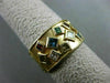 WIDE 1.50CT DIAMOND & MULTI COLOR GEM 14K YELLOW GOLD 3D ETOILE SQUARE RING 2276