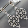 ESTATE 2.86CT DIAMOND 18K WHITE GOLD 3D MULTI FLOWER CHANDELIER HANGING EARRINGS
