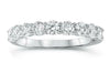 .92CT DIAMOND 14KT WHITE GOLD 9 STONE SEMI ETERNITY SHARE PRONG ANNIVERSARY RING