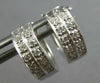 ESTATE .20CT DIAMOND 14KT WHITE GOLD 3D CLASSIC 2 ROW FILIGREE HUGGIE EARRINGS
