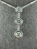 ESTATE .50CT DIAMOND 14KT WHITE GOLD 3 STONE PAST PRESENT FUTURE PENDANT #1718