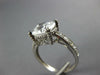 ESTATE WIDE 3.0CT AAA CZ 14K WHITE GOLD 3D CLASSIC CUSHION & ROUND RING #26881