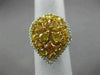 EXTRA LARGE 4.2CT WHITE & INTENSE YELLOW DIAMOND 18K 2 TONE GOLD PEAR SHAPE RING