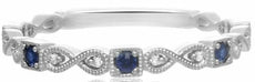 .11CT DIAMOND & AAA SAPPHIRE 14KT WHITE GOLD INFINITY FILIGREE ANNIVERSARY RING