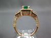 WIDE 1.39CT DIAMOND & AAA EMERALD 14K ROSE GOLD PRINCESS & ROUND ENGAGEMENT RING