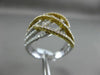 ESTATE WIDE .73CT DIAMOND 18KT TWO TONE GOLD MULTI ROW CRISS CROSS INFINITY RING