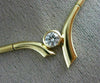 ESTATE .40CT DIAMOND 14KT GOLD 3D SOLITAIRE FANCY LOVE EMBRACE NECKLACE #14981