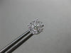 ESTATE .64CT DIAMOND 18K WHITE GOLD 3D SOLITAIRE HALO CLUSTER STUD EARRINGS F/G