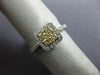ESTATE .55CT WHITE & FANCY YELLOW DIAMOND 14K WHITE GOLD CLUSTER FRIENDSHIP RING