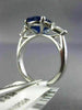 ESTATE LARGE EGL 5.03CT DIAMOND & AAA SAPPHIRE PLATINUM 3 STONE ENGAGEMENT RING