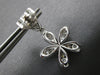 ESTATE LARGE 1.69CT DIAMOND 18KT WHITE GOLD 3D FLOWER LEAF FUN HANGING EARRINGS